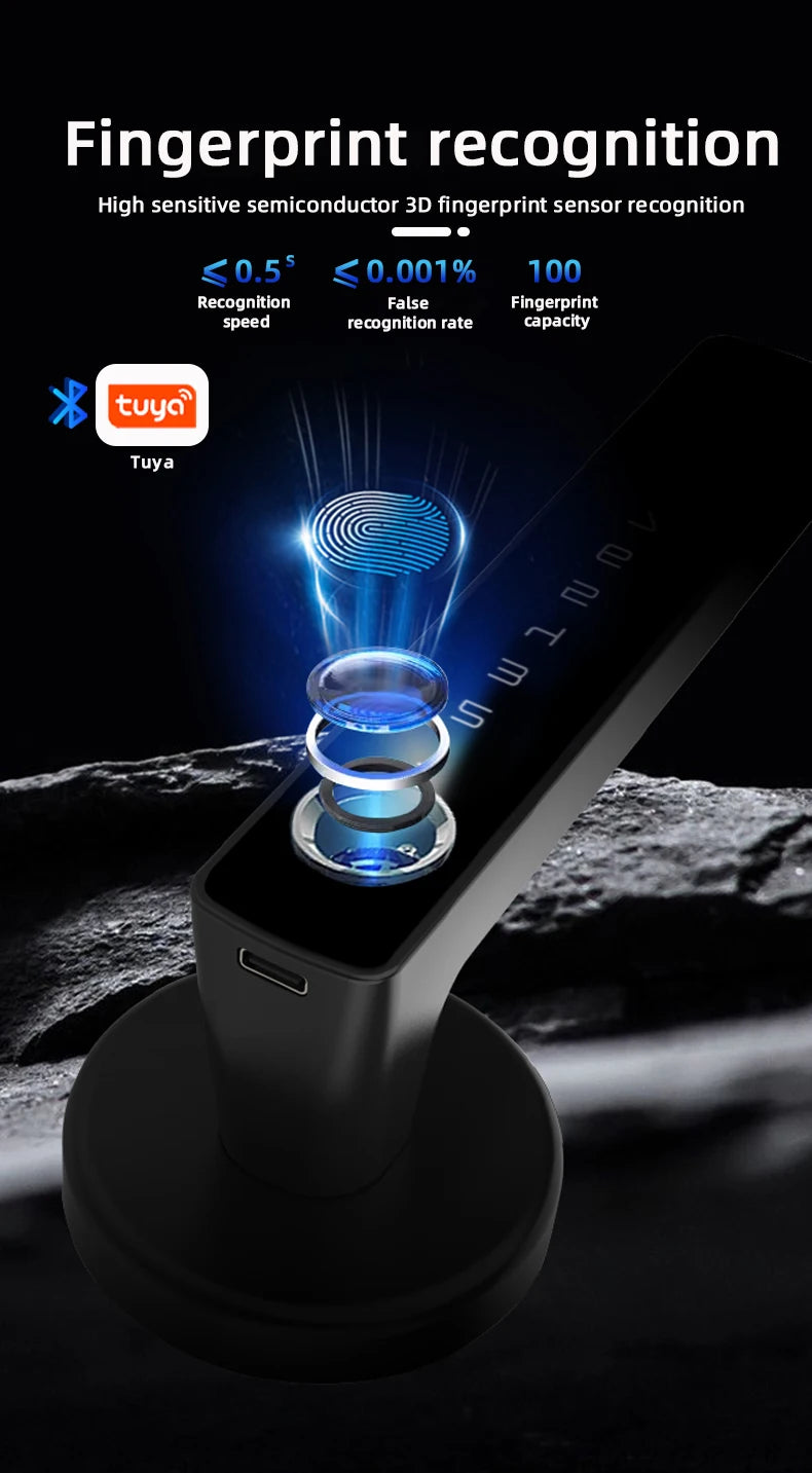 RAYKUBE M5 Smart Fingerprint Door Lock with Multiple Unlock Options