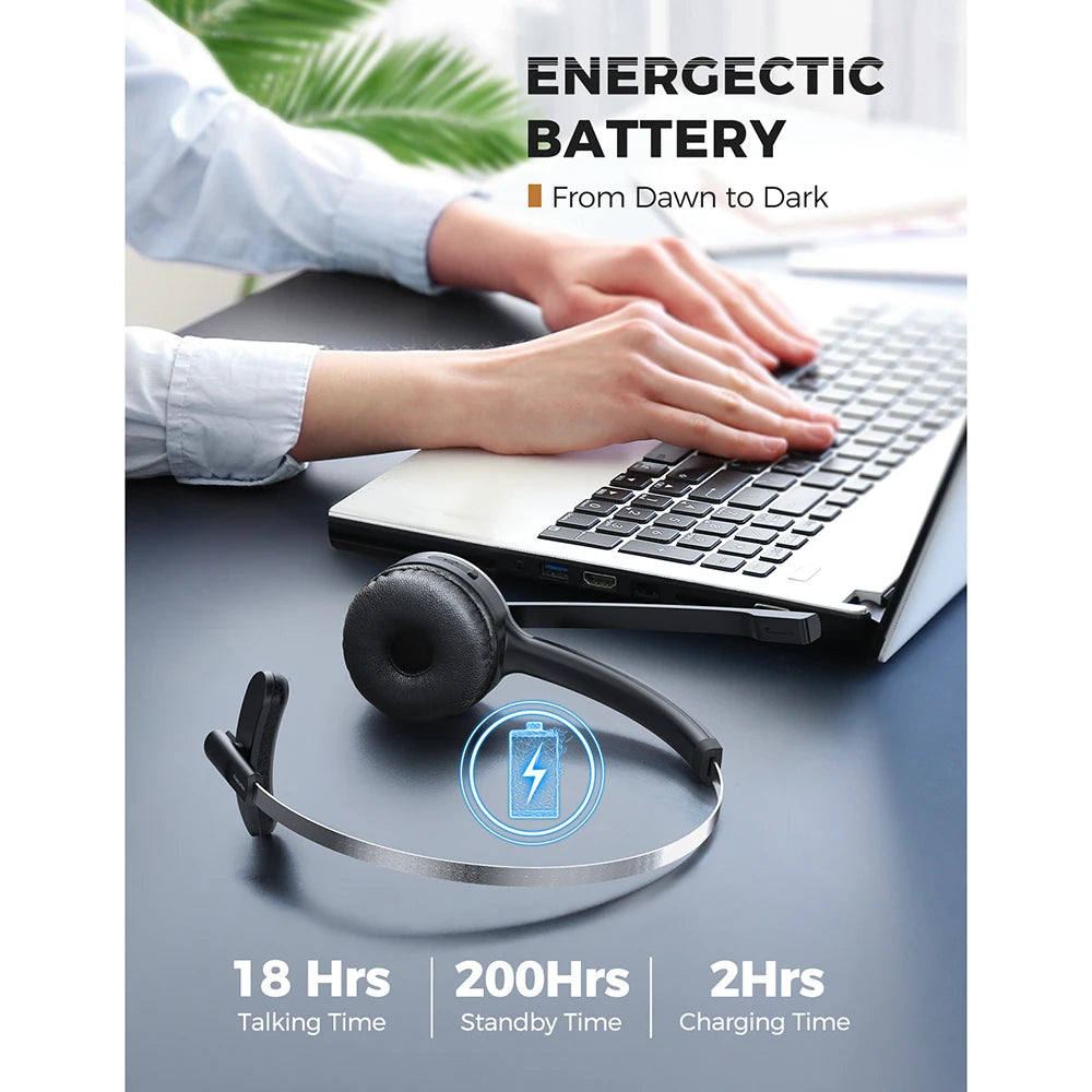 Mpow M5 Wireless Bluetooth Headset for Hands-Free Calling