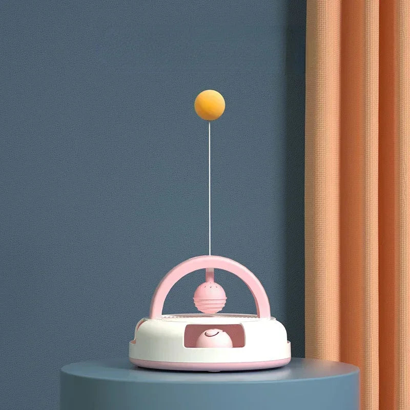 Gravity Table Tennis Cat Toy with Catnip Ball