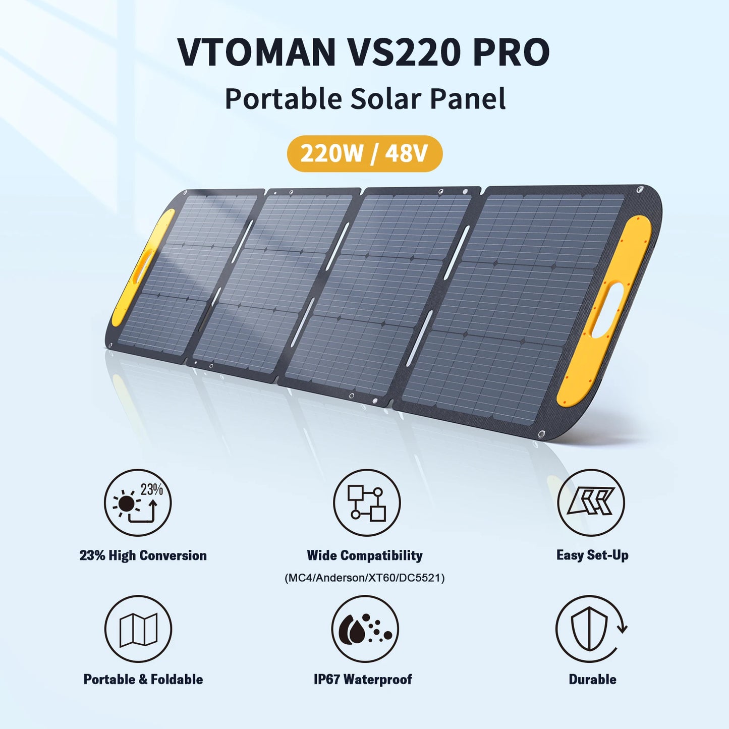 VTOMAN VS220 PRO 220W Solar Panel Kit for Home Use