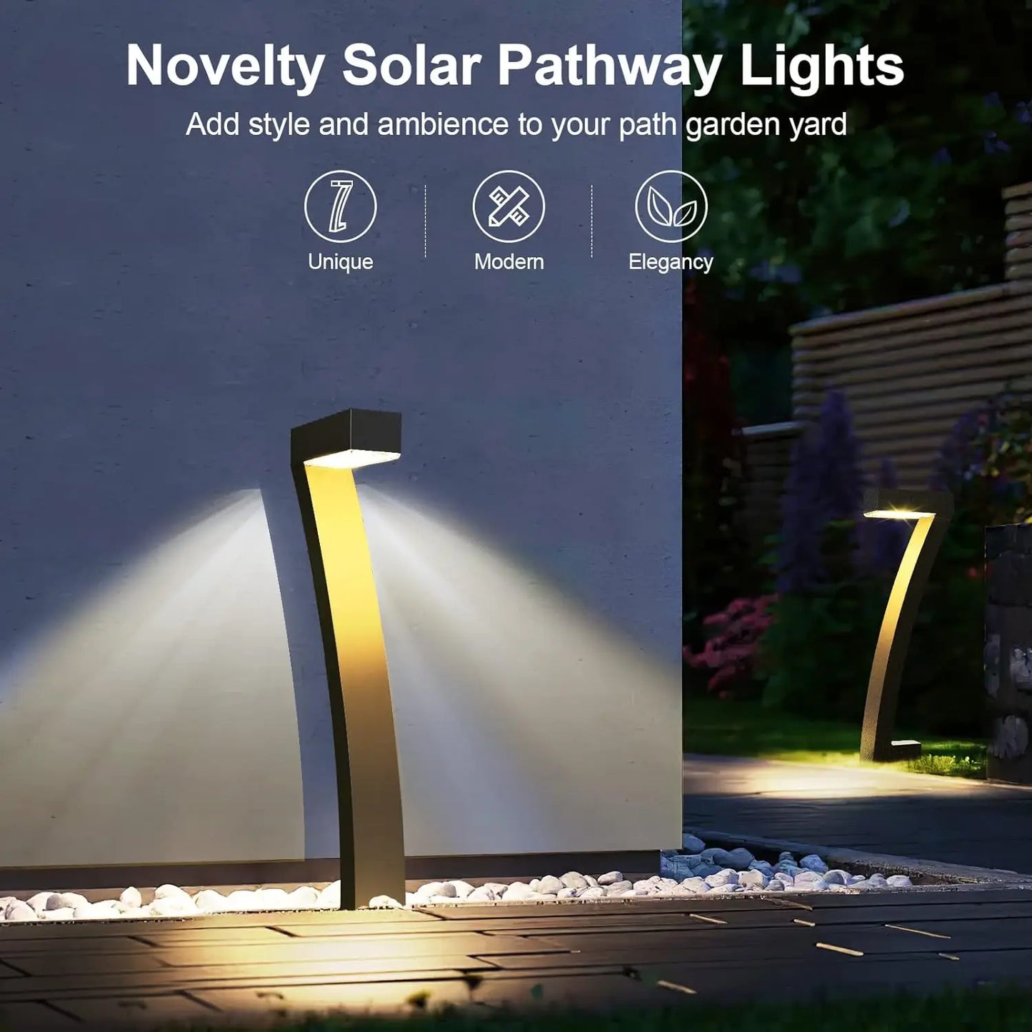 6Pack Bright Solar Outdoor Lights Pathway 12H Garden Lights Auto On Off Yard Walkway