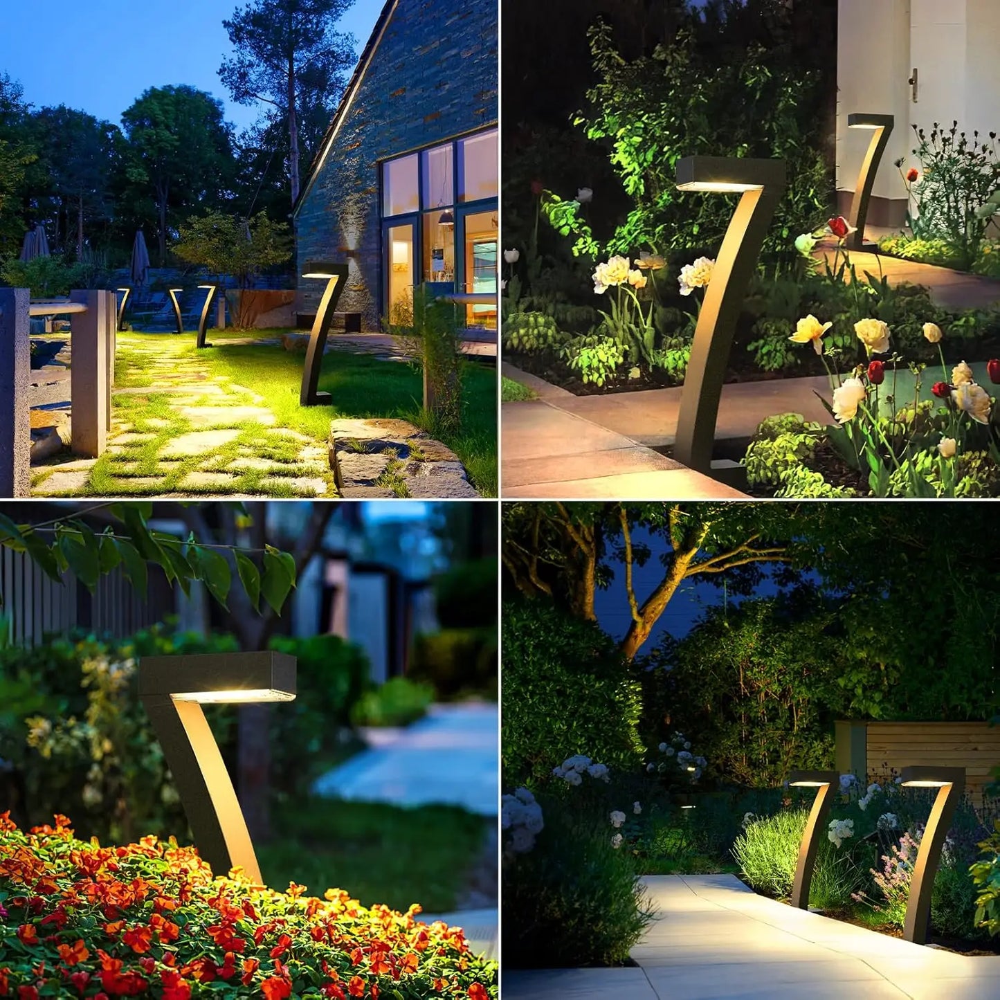 6Pack Bright Solar Outdoor Lights Pathway 12H Garden Lights Auto On Off Yard Walkway