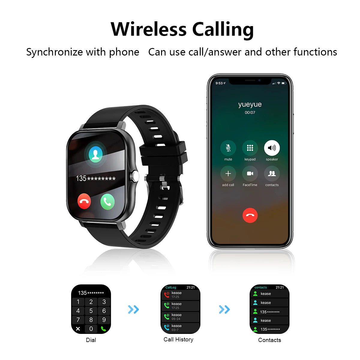 Smart Watch Wireless Calling Dial Sport Mode Fitness Monitor
