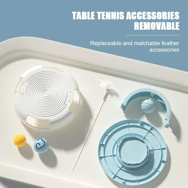 Gravity Table Tennis Cat Toy with Catnip Ball