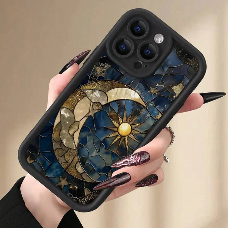 Aesthetic Sun and Moon Case for iPhone Shockproof Cover