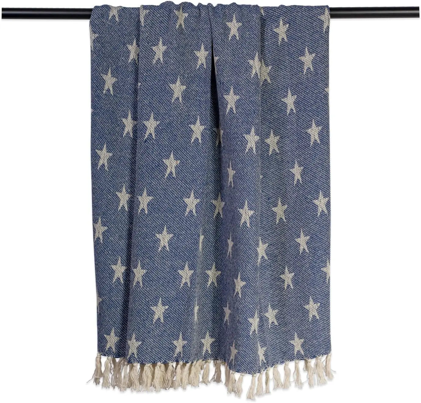 4Th Of July Patriotic Throw Blanket With Decorative Tassles