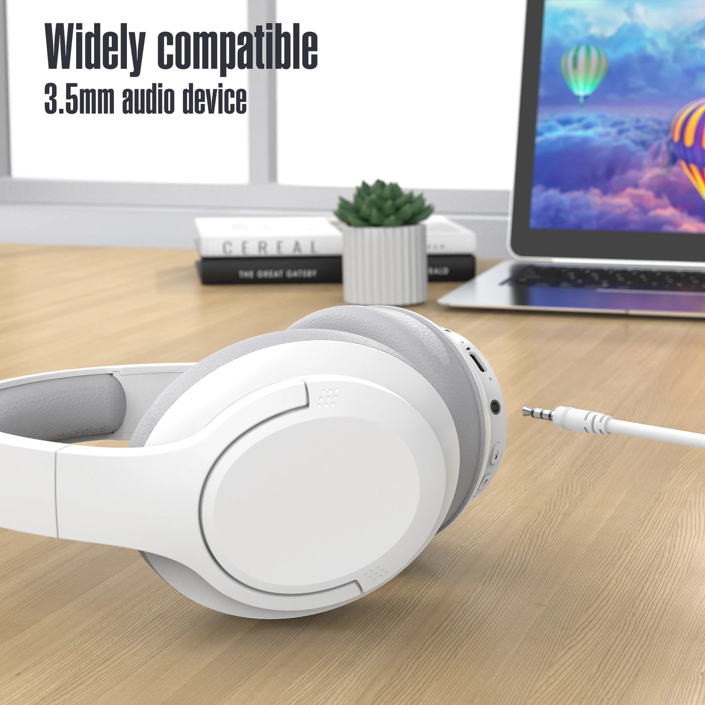 Bluetooth Wireless Over-Ear Headphones with Long Playtime and Microphone