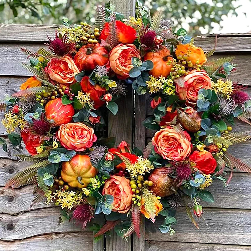 Thanksgiving Wreath Garland For Farmhouse Autumn Decor