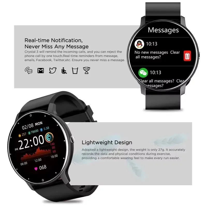 LIGE Smart Watch for Men with Touch Screen and Bluetooth Connectivity