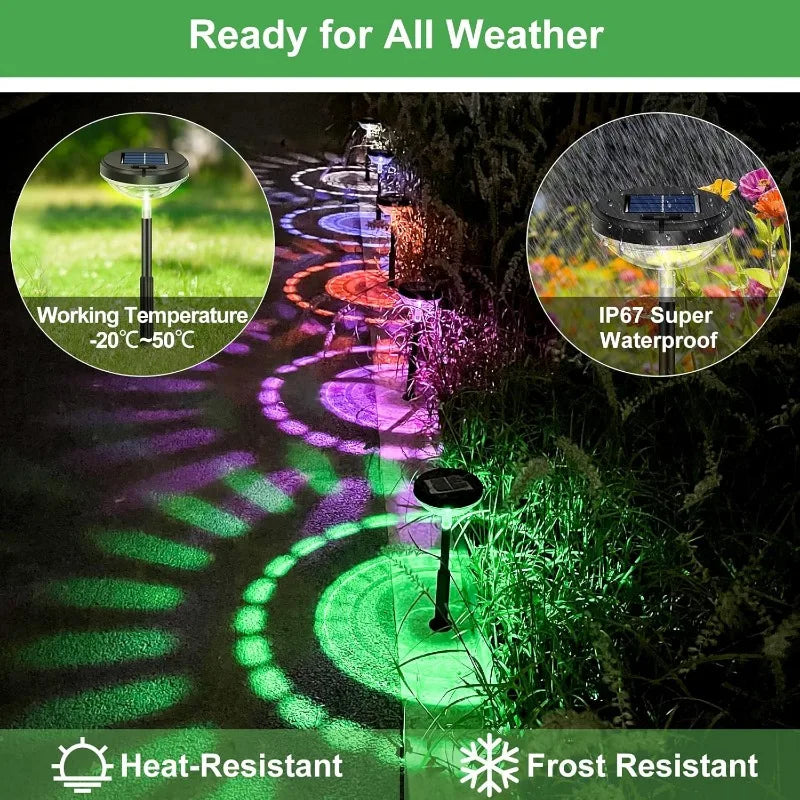 Bright Color Changing Solar Pathway Lights for Outdoor Spaces