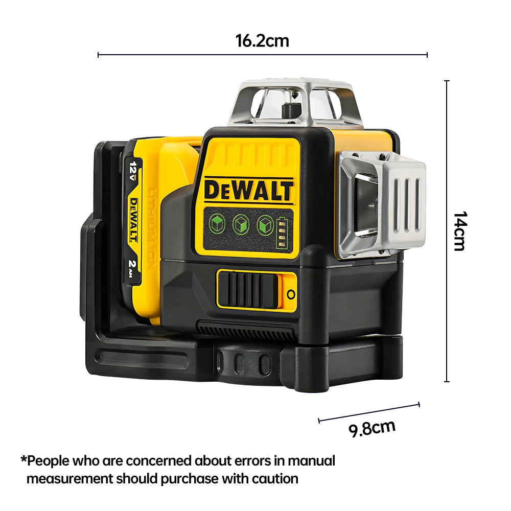 DEWALT Laser Level DW089LG 12 Line 3 Sides 360 Degrees Green Beam Laser 12V Lithium Battery Outdoor Light Level Meter