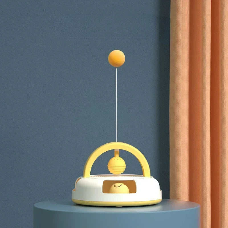 Gravity Table Tennis Cat Toy with Catnip Ball