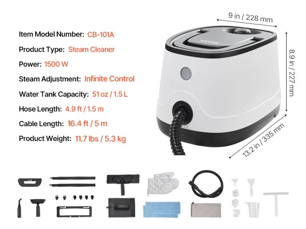 VEVOR Powerful Multipurpose Steam Cleaner for Home and Car