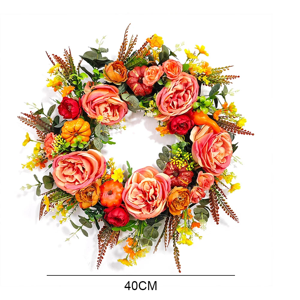 Thanksgiving Wreath Garland For Farmhouse Autumn Decor