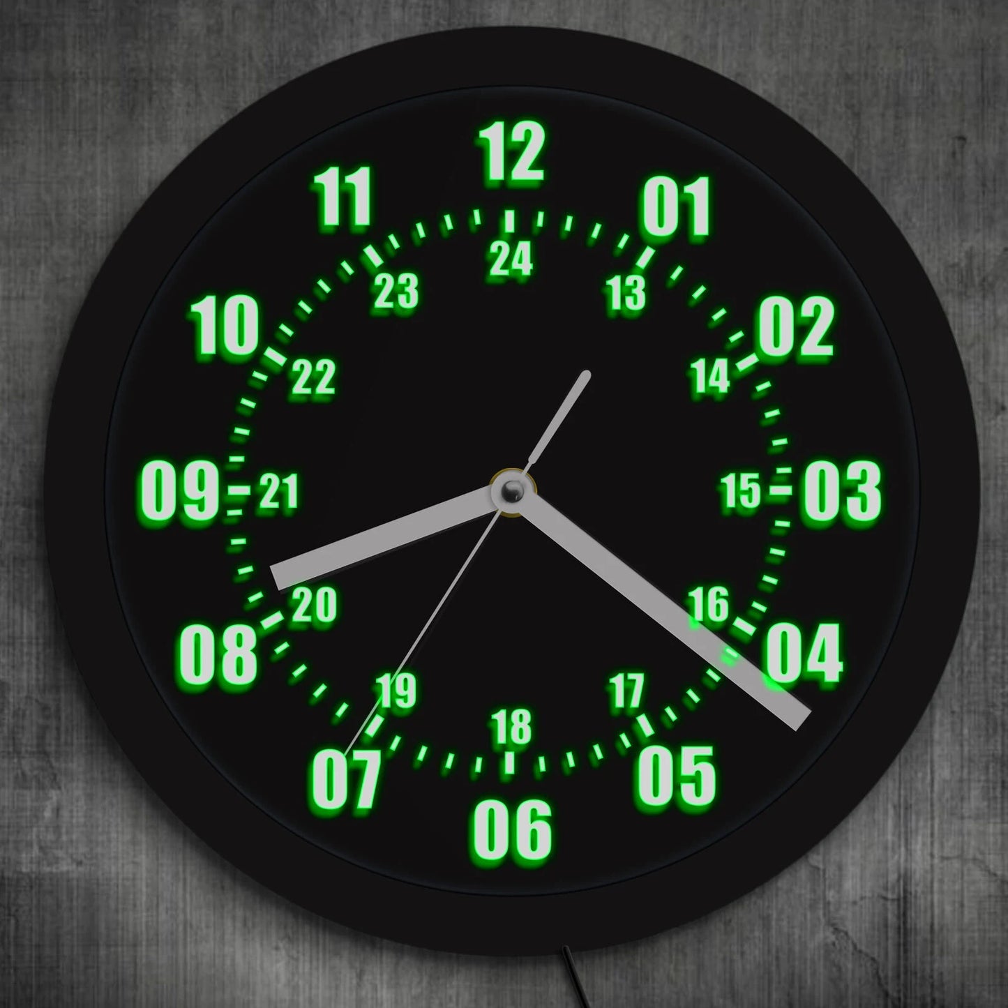LED Indoor Outdoor Wall Clock Remote Control Luminous Wall Clock Night Lighting 12/24 Hour Display 7 Colors Backlight