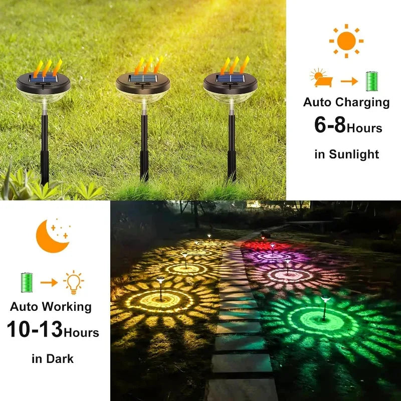 Bright Color Changing Solar Pathway Lights for Outdoor Spaces