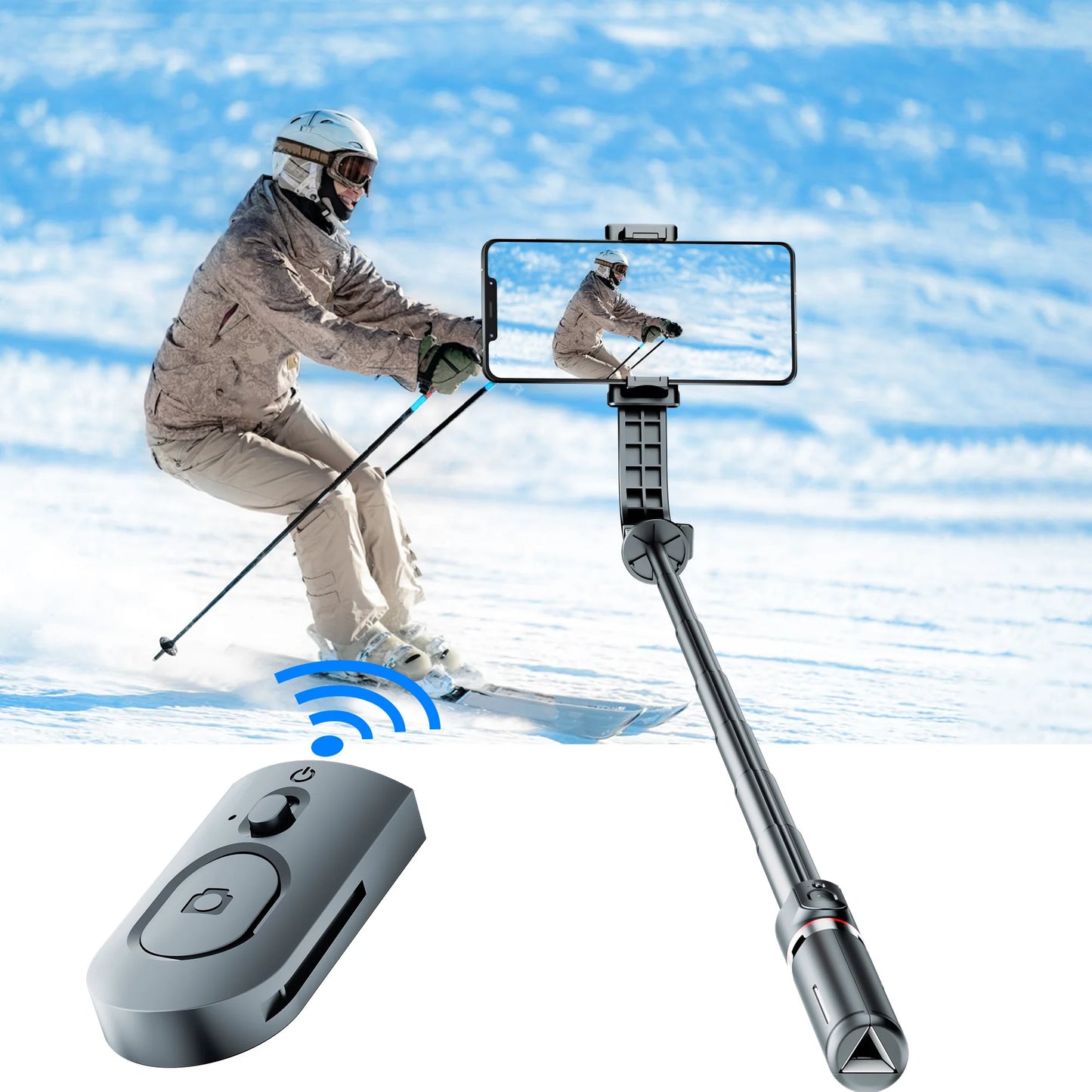 L12 1060mm Foldable Selfie Stick Bluetooth Remote Tripod