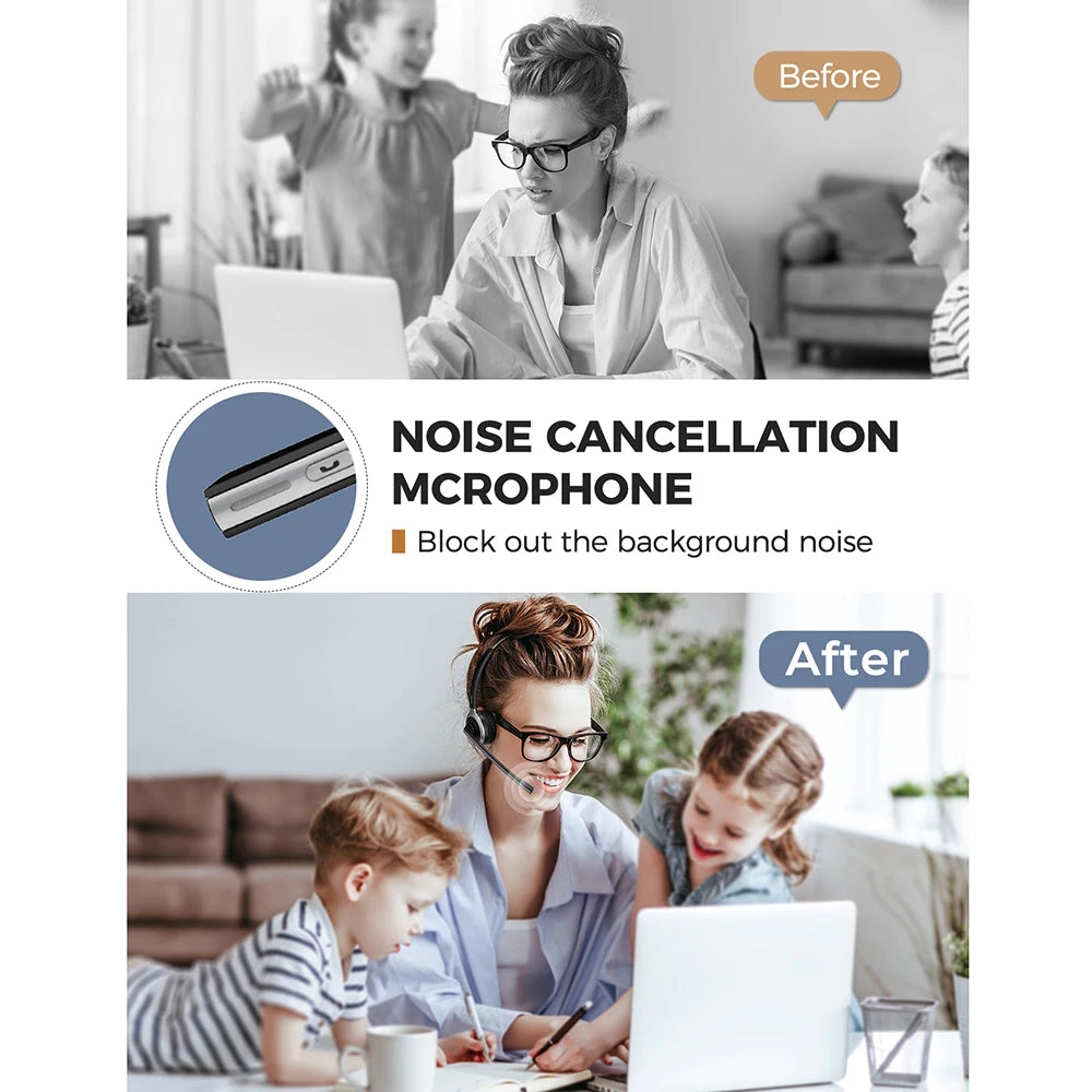 Mpow M5 Wireless Bluetooth Headset for Hands-Free Calling