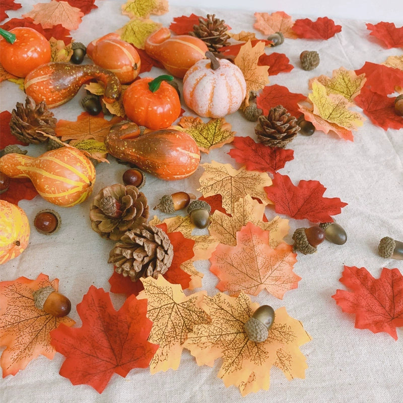 Autumn Maple Leaf And Pine Cone Ornaments For Thanksgiving