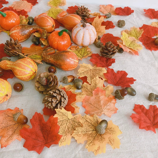 Autumn Maple Leaf And Pine Cone Ornaments For Thanksgiving