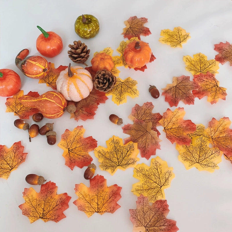 Autumn Maple Leaf And Pine Cone Ornaments For Thanksgiving