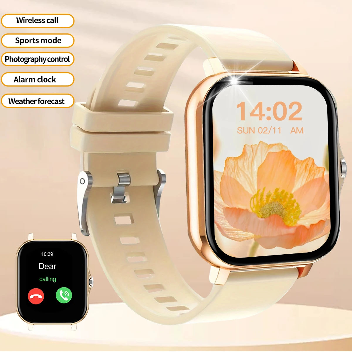 Smart Watch Bluetooth Call Smartwatch Touch Dial Music Fitness