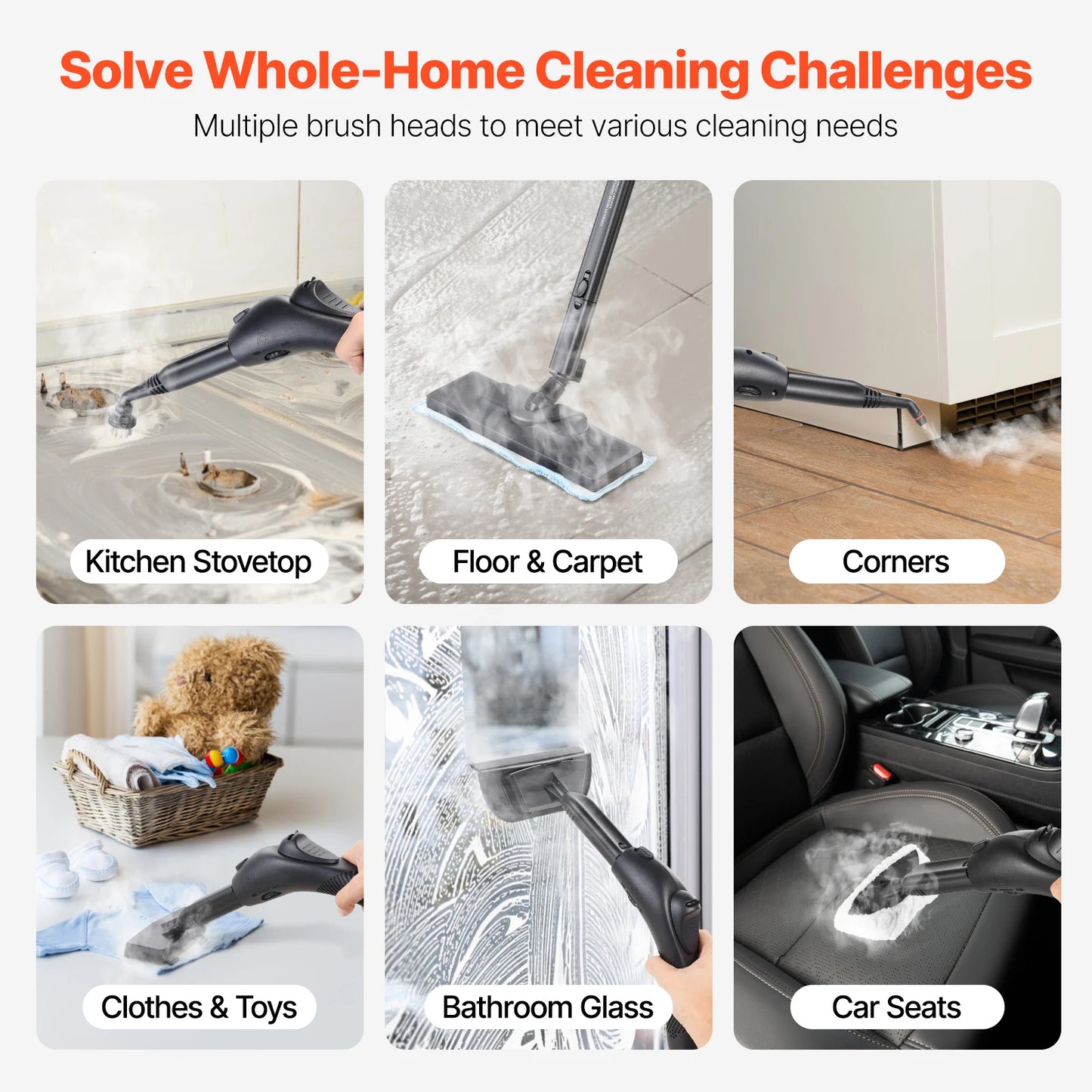 VEVOR Powerful Multipurpose Steam Cleaner for Home and Car