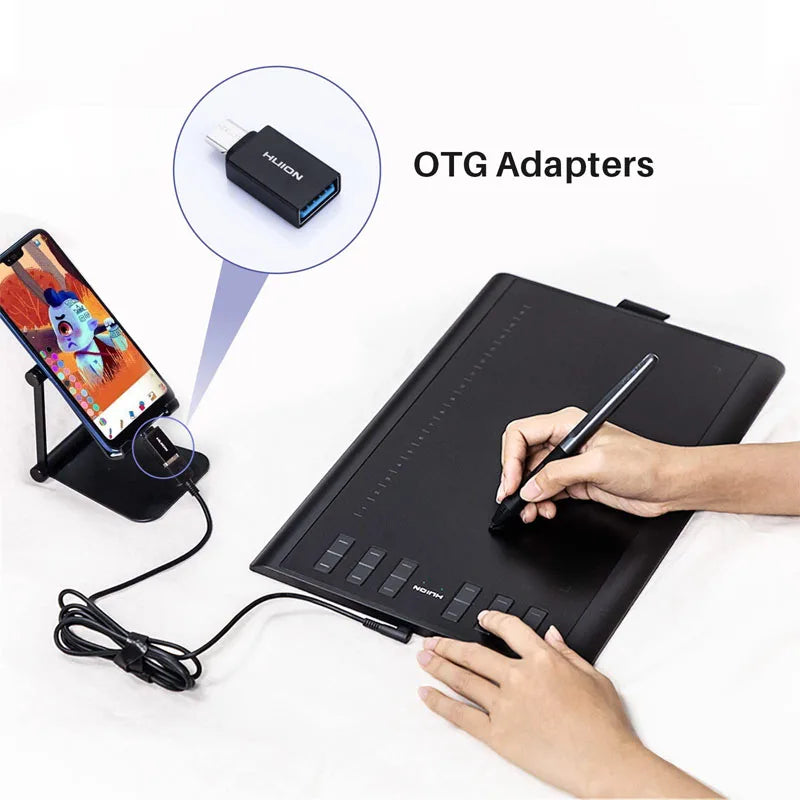 HUION Inspiroy H1060P Graphics Tablet with Battery-Free Stylus