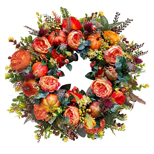 Thanksgiving Wreath Garland For Farmhouse Autumn Decor