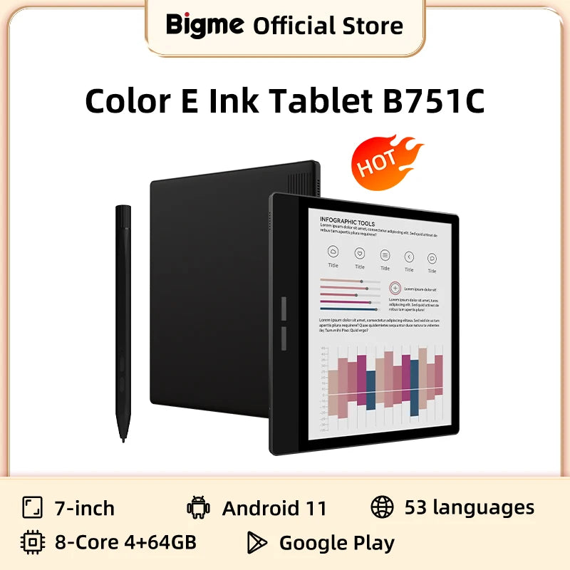 Bigme B751C Color E Ink E Book Reader Tablet