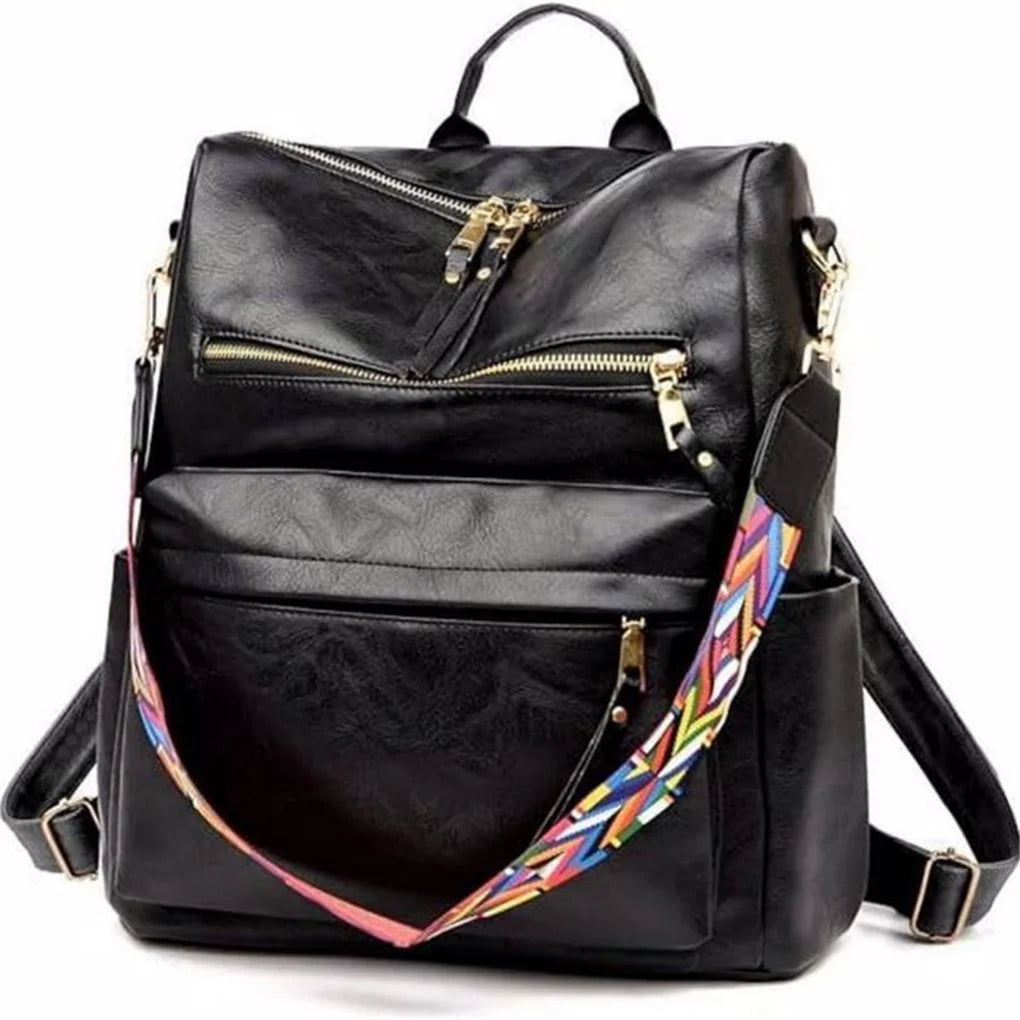 Convertible PU Leather Backpack Purse for Women Fashion Casual