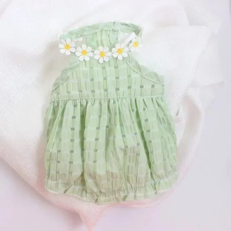 Breathable Cotton Dress for Small French Bulldog Girls