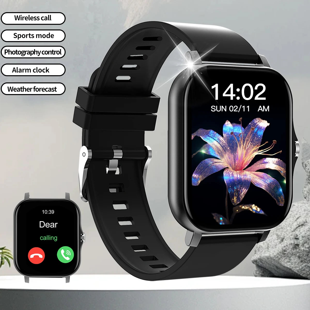 Smart Watch Bluetooth Call Smartwatch Touch Dial Music Fitness