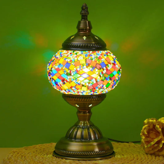 Turkish Table Lamp Stained Glass Mosaic Night Light Vintage Desk Decor for Bedroom Living Room