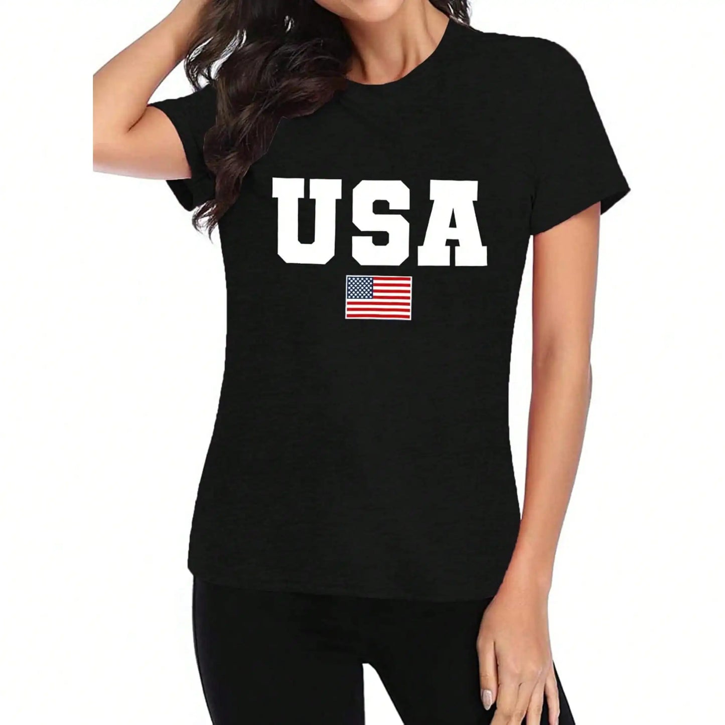 American Flag Shirts For Women 4th Of July Tops USA Print T Shirt Proud T Shirt Comfort Neck Short Casual Short Sleeve American