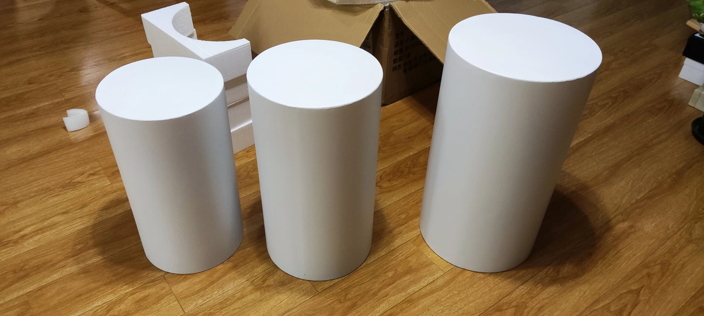 Round Cylinder Pedestal Display Cake Rack for Elegant Events
