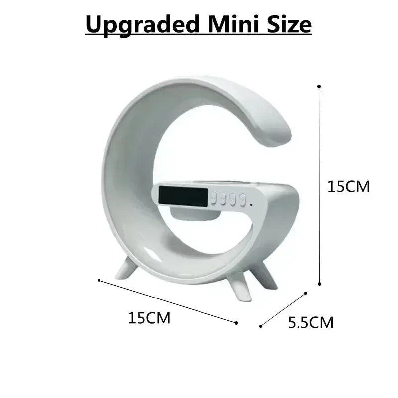 Christmas Gift 5.9" Fast Wireless Charger Desktop Stand Bluetooth Speaker RGB Atmosphere Lamp for iPhone Samsung