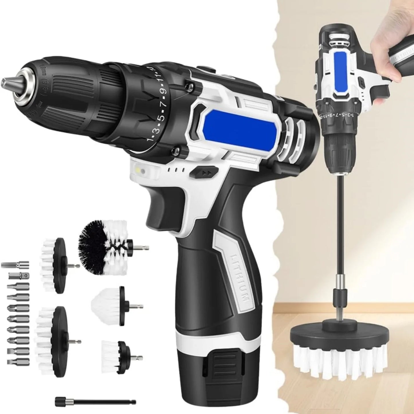 Electric Cleaning Brush Kit for Car Tyres and Tools