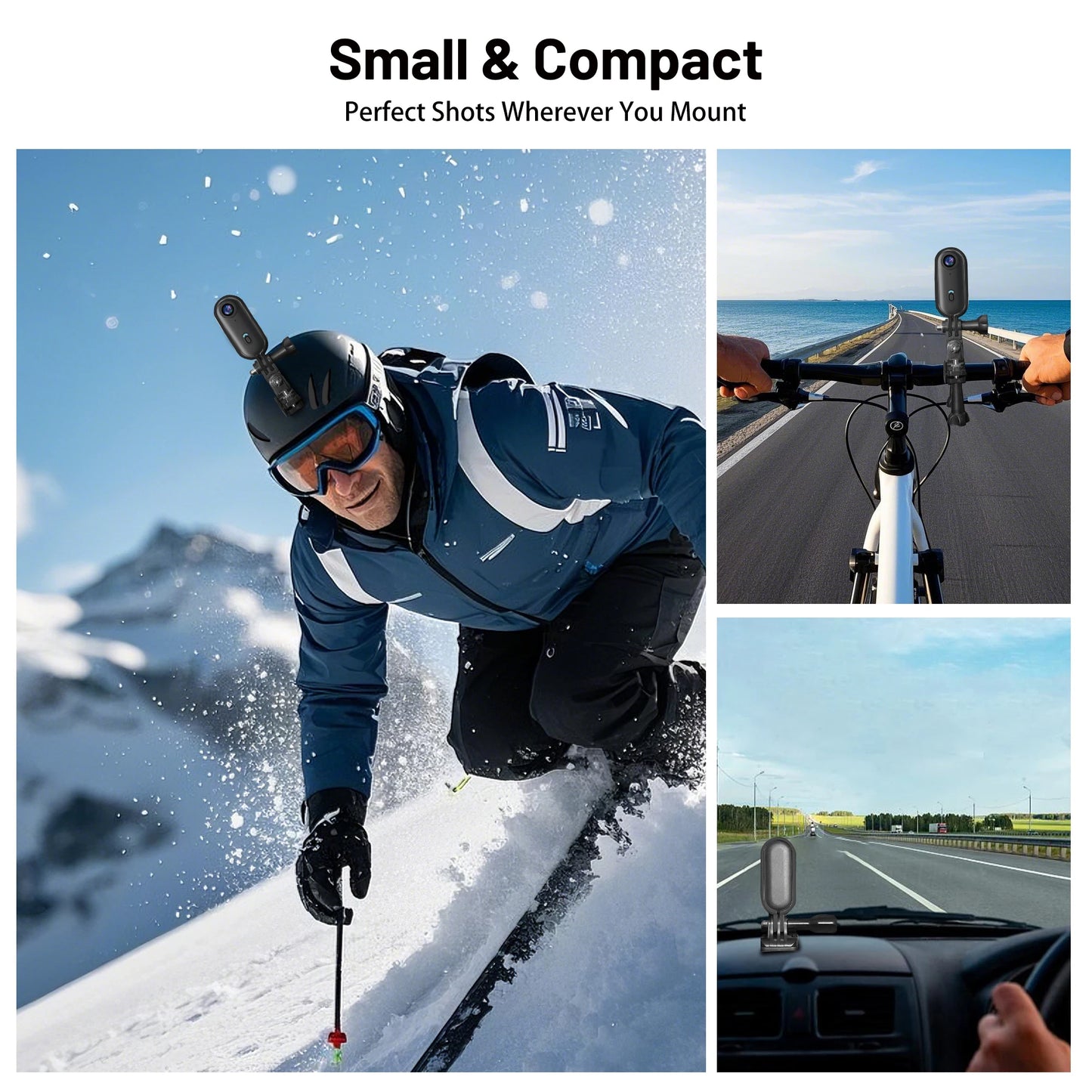 4K Mini WIFI Action Camera with Waterproof Helmet Mount Vlogging