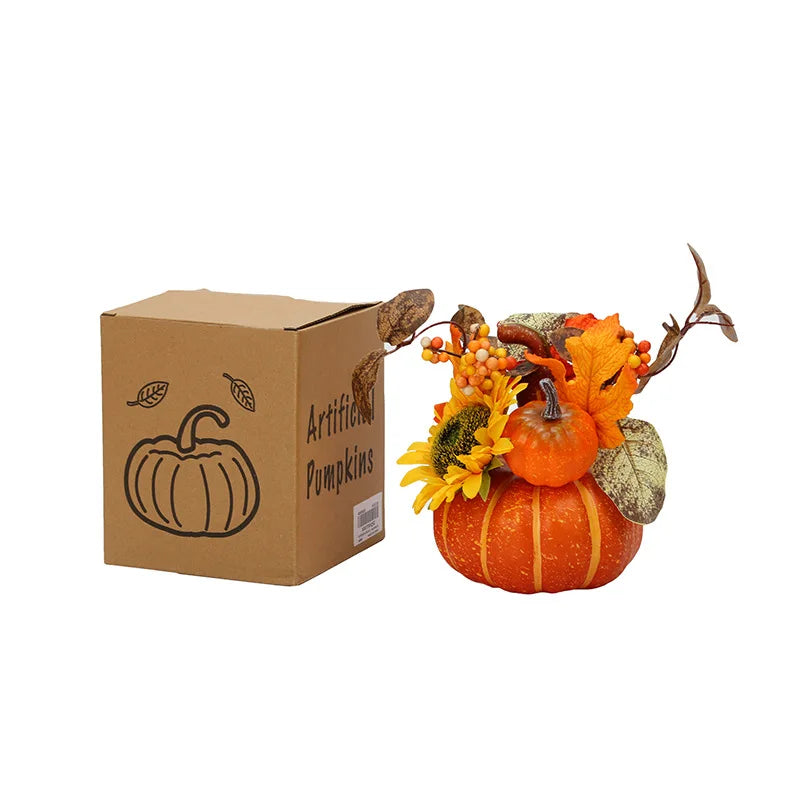 EVA Foam Pumpkin Set Halloween Tabletop Decor With Bats