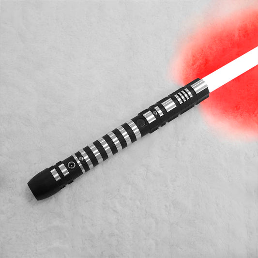 PHS Dueling Lightsabers 4 Modes Sounds Black Metal Hilt Light Up Sword Toys for Adults Birthday Party Favors 99cm