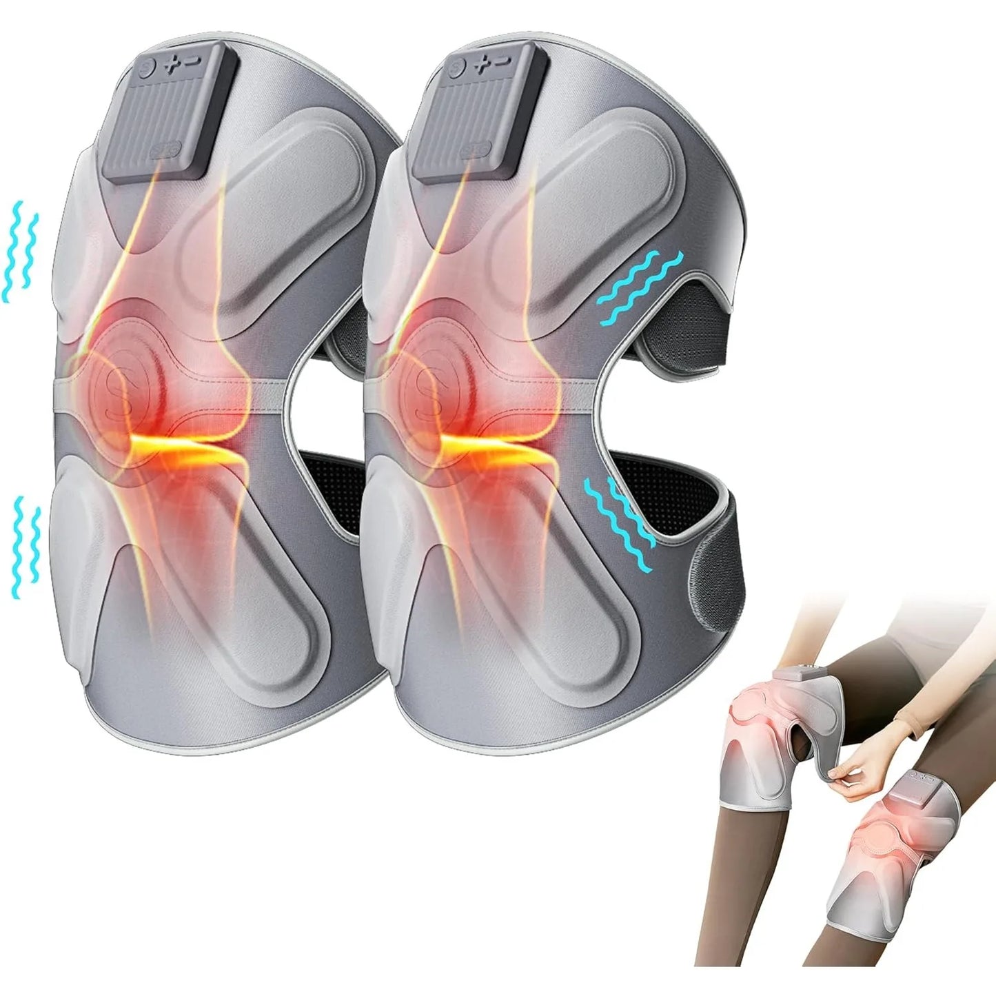 SKG Cordless Heated Knee Massager for Pain Relief and Comfort