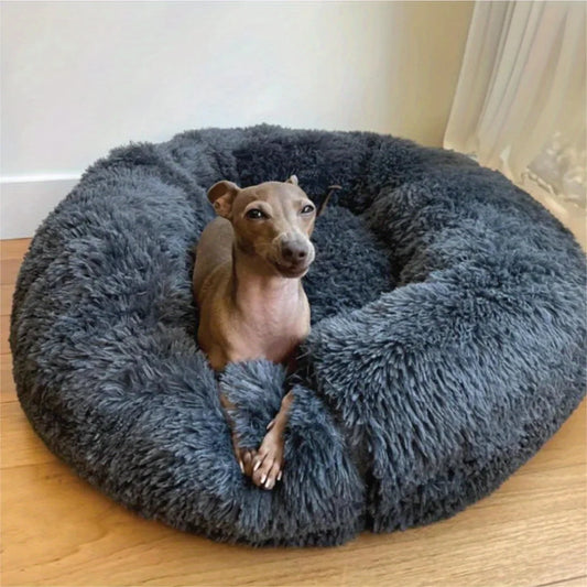 50-100cm Calming Donut Bed For Dog and Cat Plush Fluffy