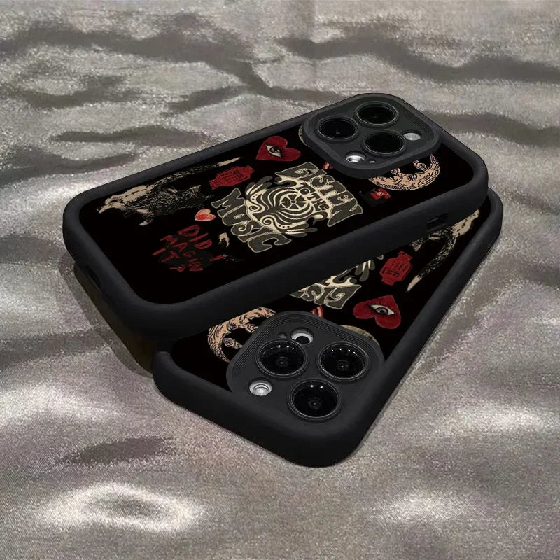 Aesthetic Sun and Moon Case for iPhone Shockproof Cover