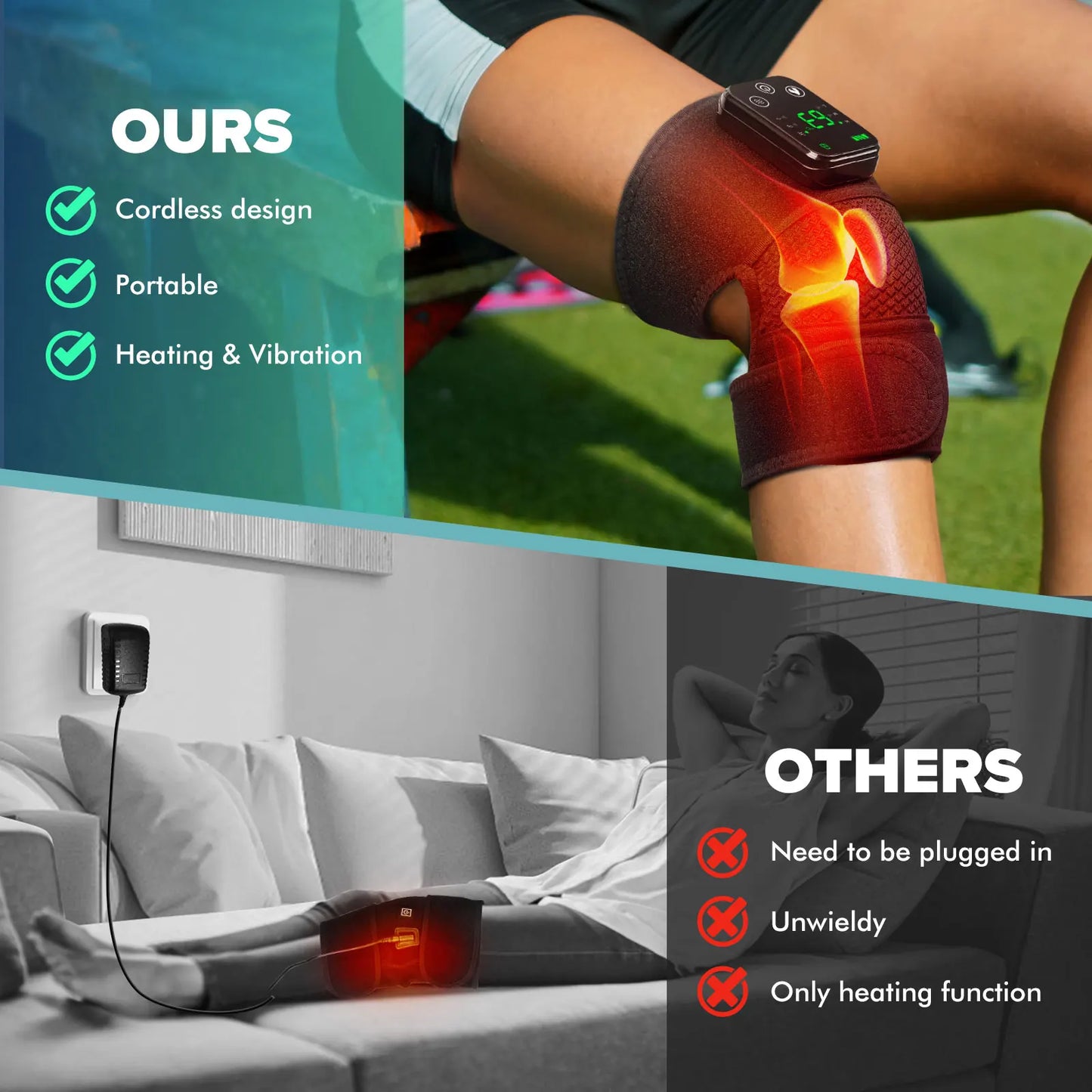 Knee Heating Massager for Joint Pain Relief and Relaxation