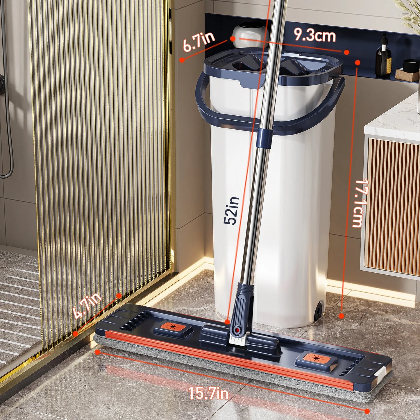 Easy Clean Floor Washing Mop with Separate Water Bucket