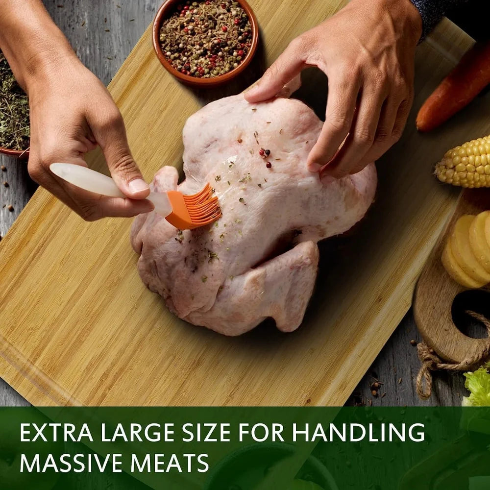 Bamboo Cutting Board with Juice Groove for Kitchen Essentials