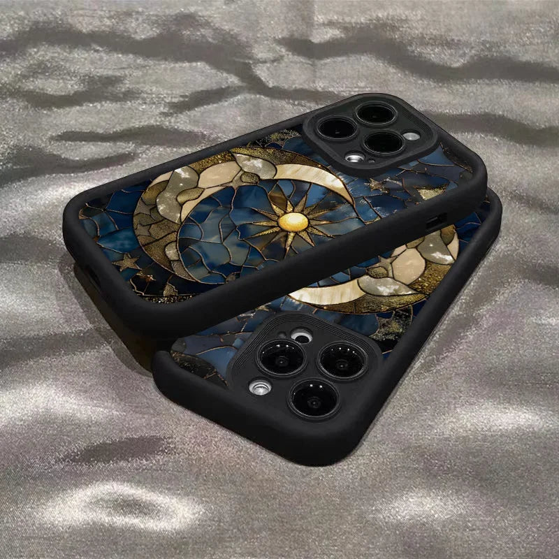 Aesthetic Sun and Moon Case for iPhone Shockproof Cover