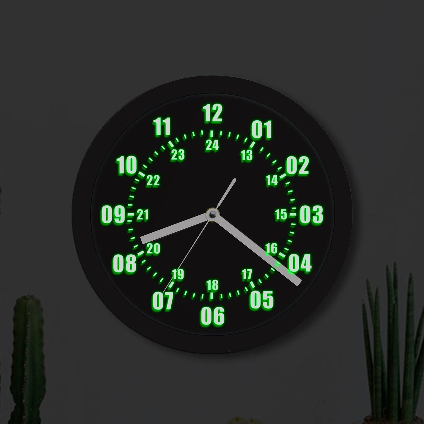 LED Indoor Outdoor Wall Clock Remote Control Luminous Wall Clock Night Lighting 12/24 Hour Display 7 Colors Backlight