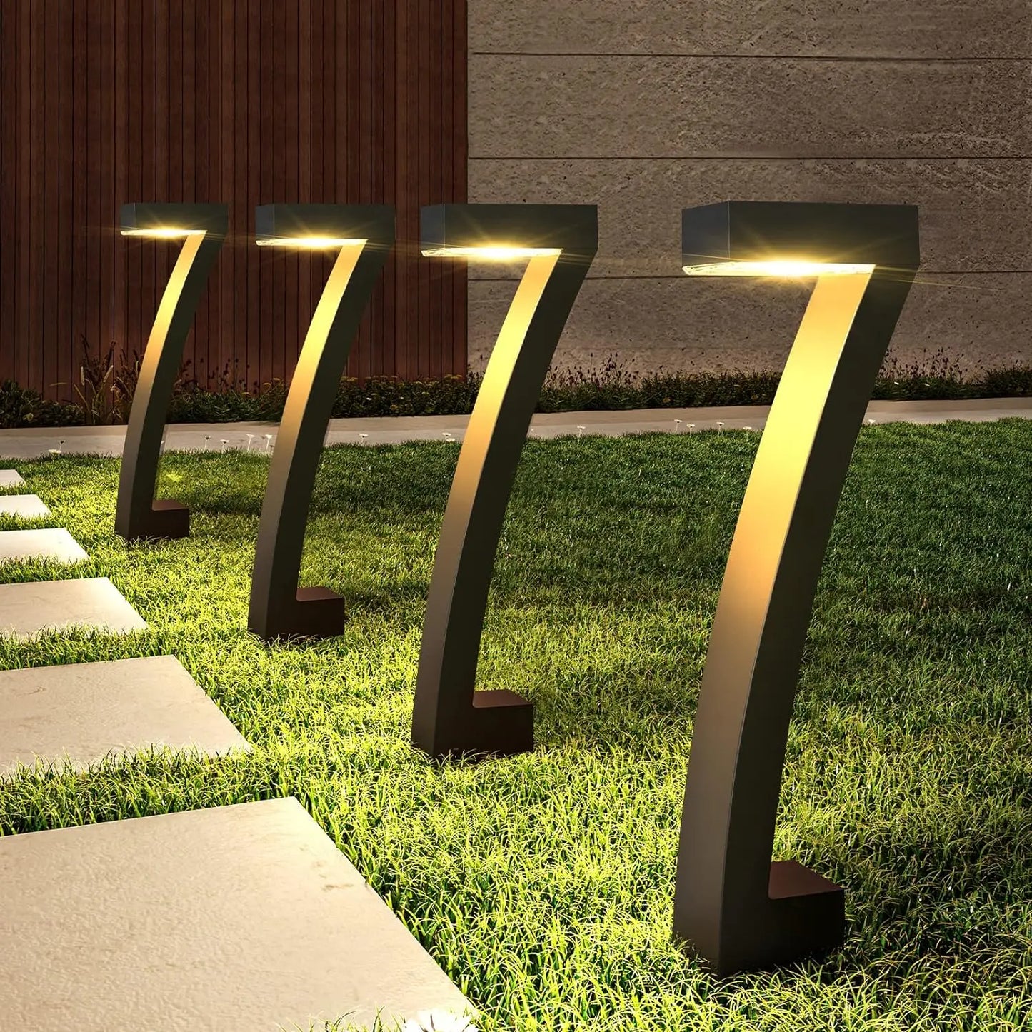 6Pack Bright Solar Outdoor Lights Pathway 12H Garden Lights Auto On Off Yard Walkway